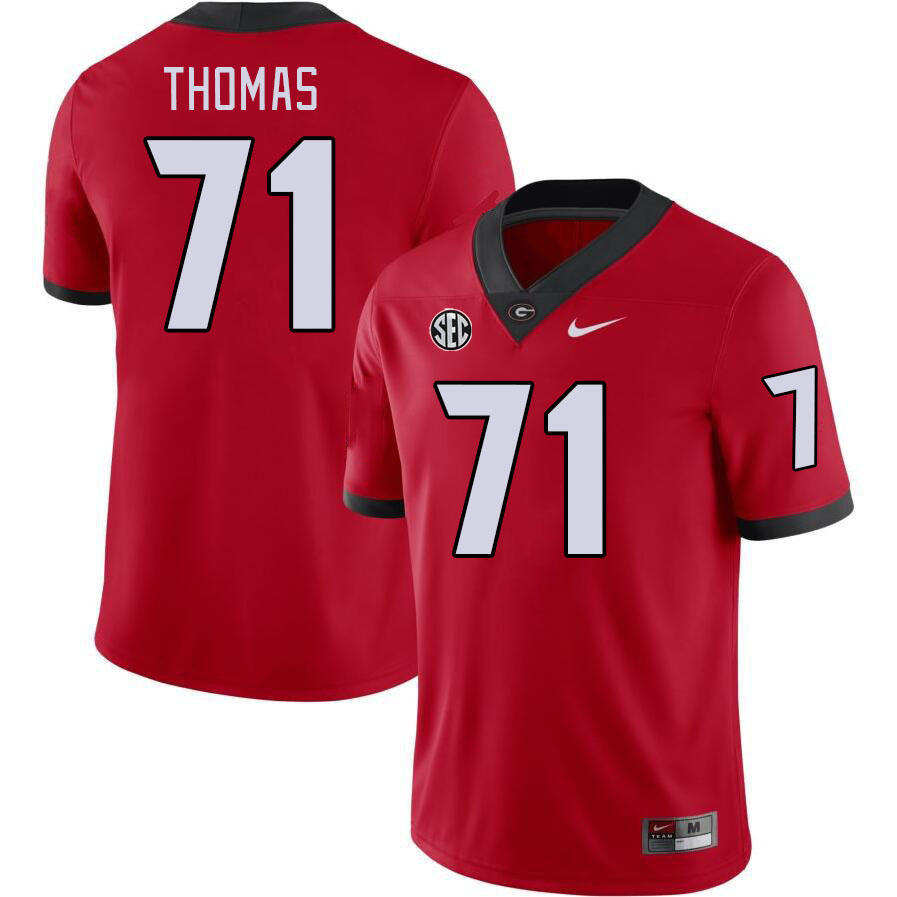 #71 Andrew Thomas Georgia Bulldogs Jerseys Football Stitched-Retro Red